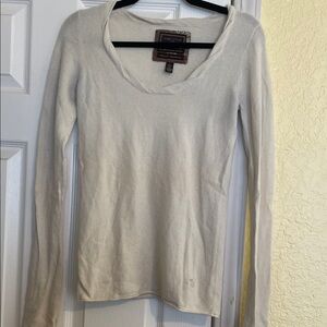 Abercrombie & Fitch Ezra Fitch Cream Cashmere Sweater L